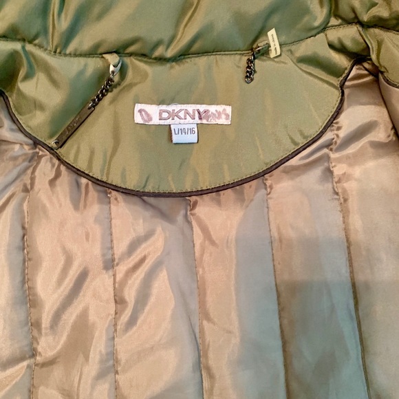 DKNY BIG KIDS ARMY GREEN ALL WEATHER COAT - Picture 5 of 8